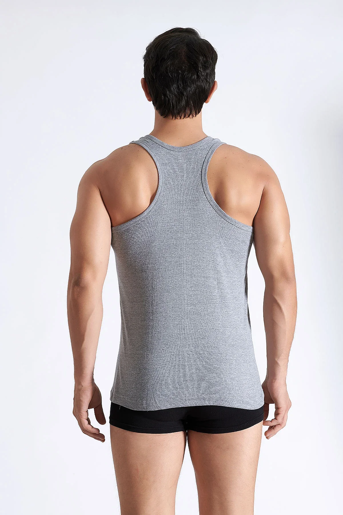 0118 Tutku Erkek Ribana Spor Atlet 6'lı Paket Gri - 1