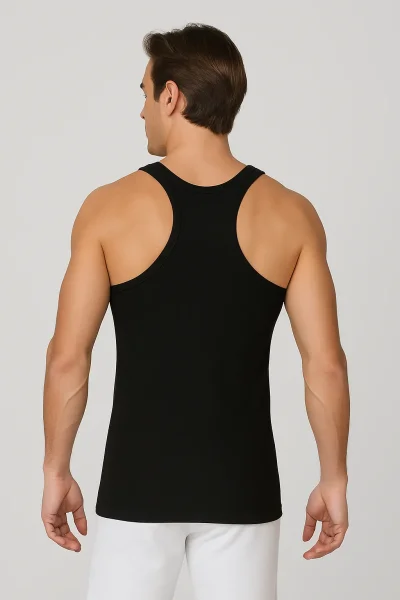 0118 Tutku Erkek Ribana Spor Atlet 6'lı Paket Siyah 