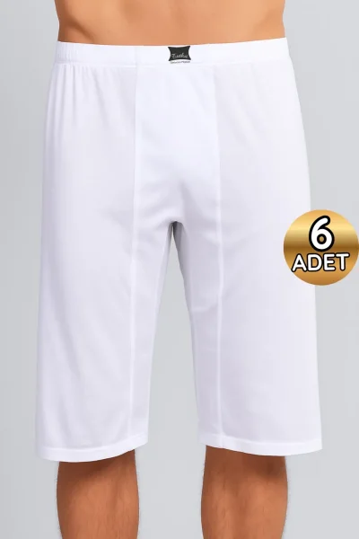 0121 Tutku Erkek Uzun Arjantin 6'lı Paket Beyaz - TUTKU