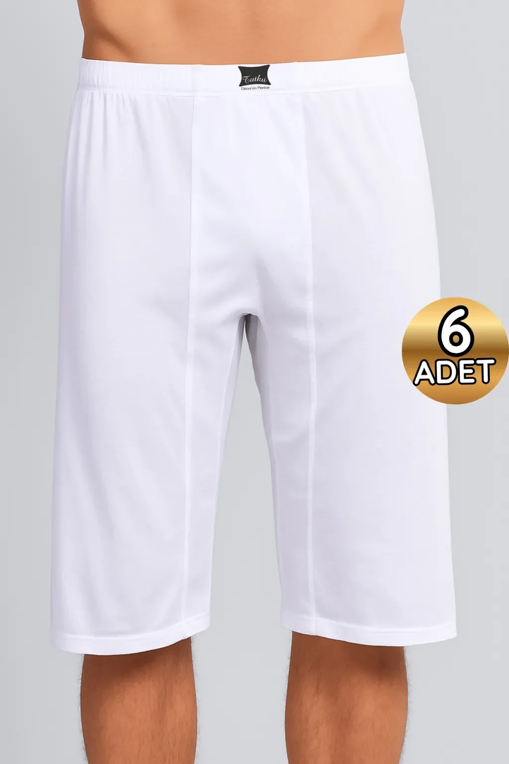 0121 Tutku Erkek Uzun Arjantin 6'lı Paket Beyaz - 1