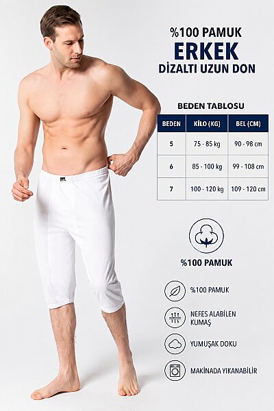 0121 Tutku Erkek Uzun Arjantin 6'lı Paket Beyaz (1)