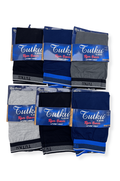 0122 Tutku Erkek Tiger Spor Boxer 6'lı - TUTKU