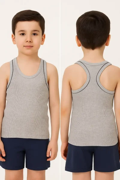 0130 Tutku Çocuk Spor Atlet 6'lı Paket Gri 