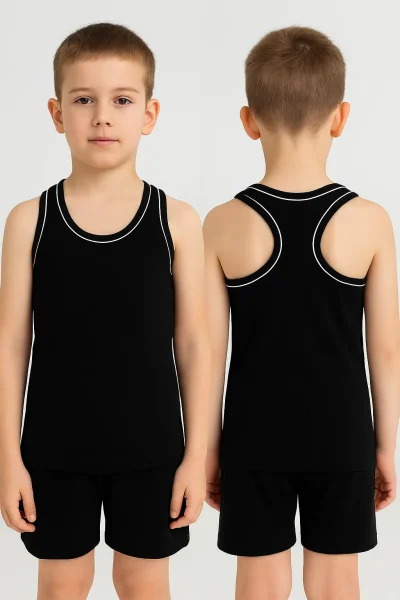 0130 Tutku Çocuk Spor Atlet 6'lı Paket Siyah 