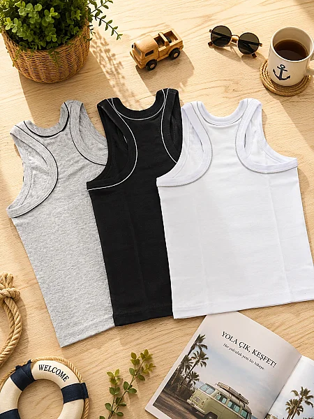 0130 Tutku Çocuk Spor Atlet 6'lı Paket Siyah - 3