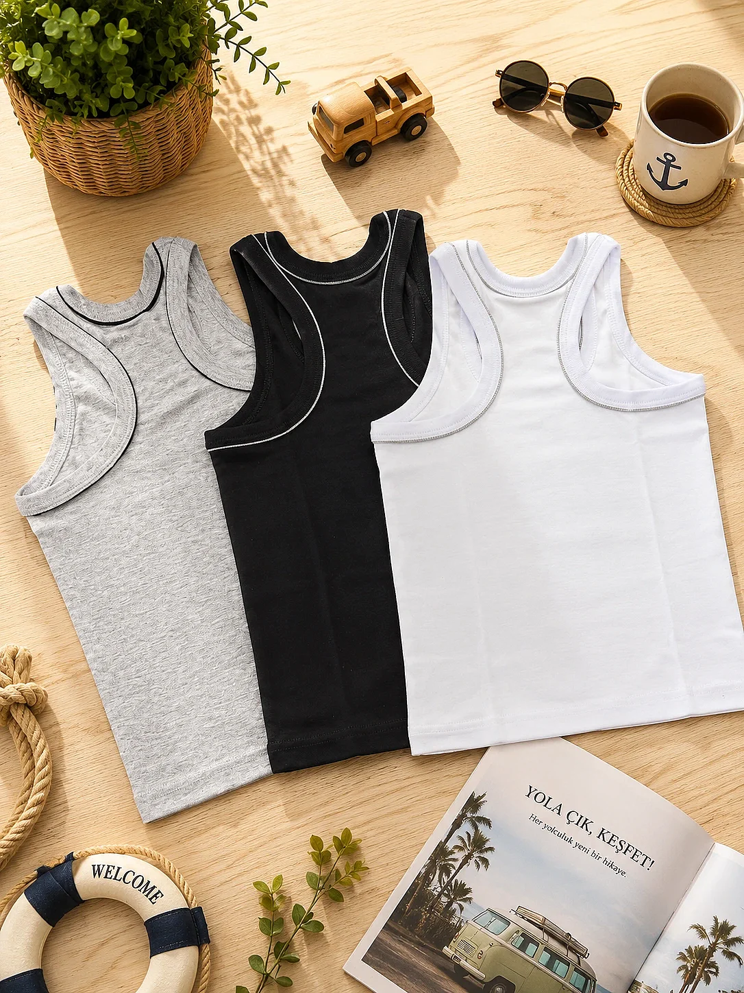 0130 Tutku Çocuk Spor Atlet 6'lı Paket Siyah - 3
