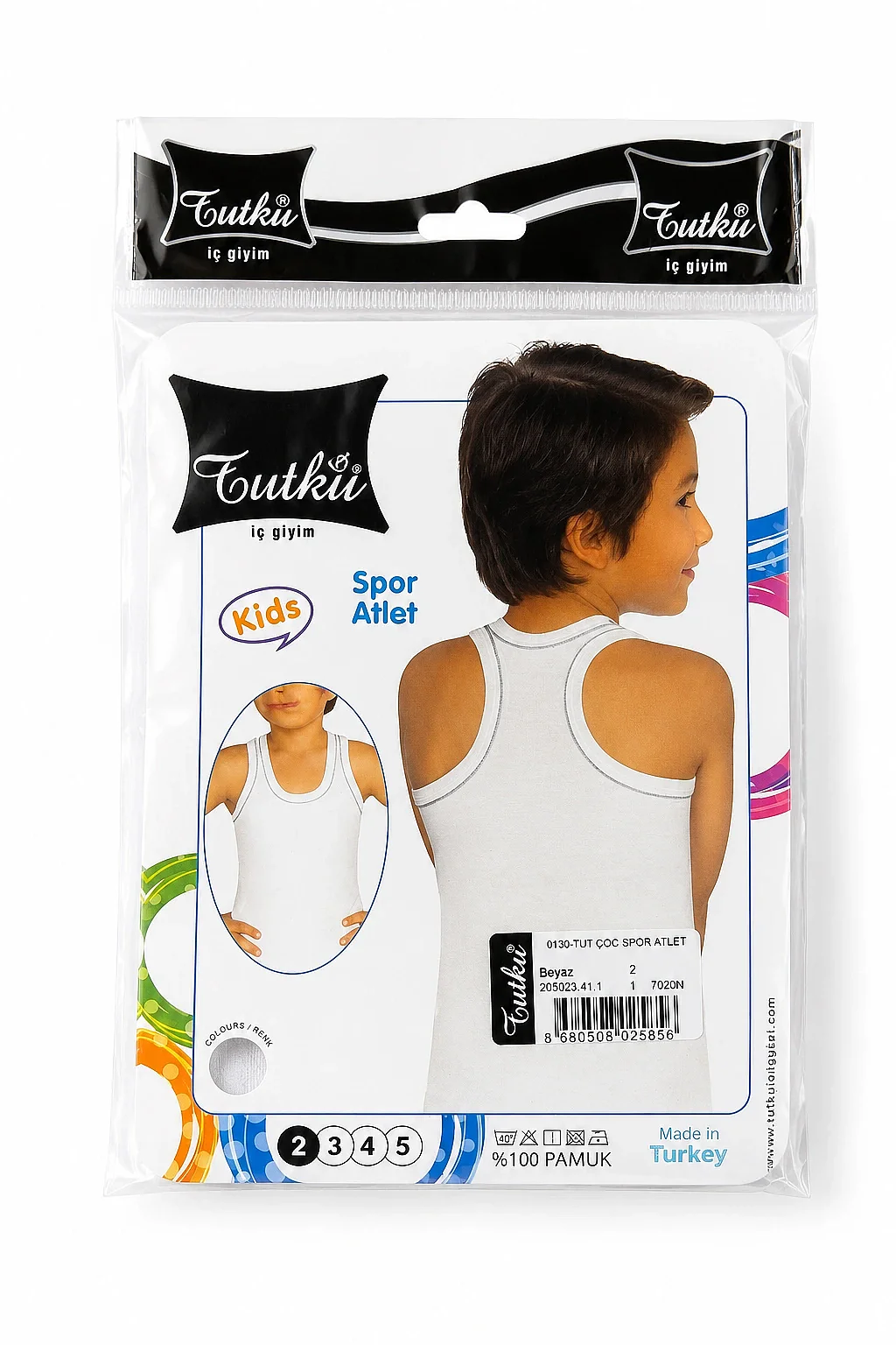 0130 Tutku Çocuk Spor Atlet 6'lı Paket Siyah - 4