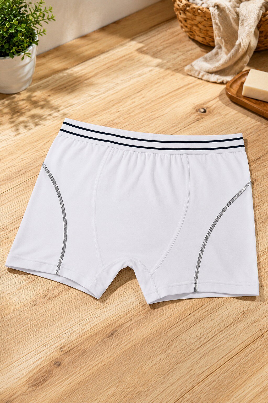 0133 Tutku Çocuk Elastan Boxer 6'lı Paket Beyaz - 2