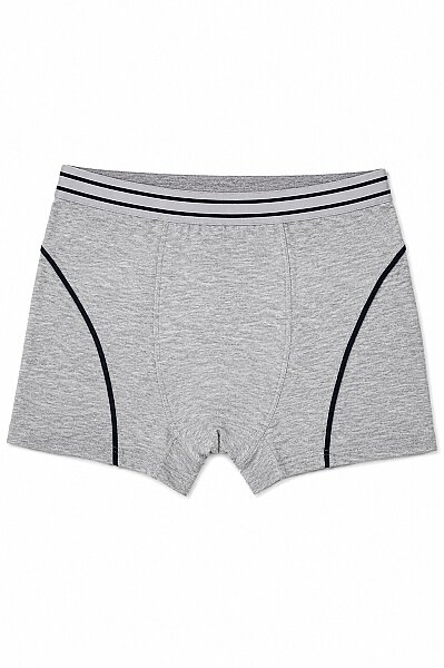 0133 Tutku Çocuk Elastan Boxer 6'lı Paket Gri 