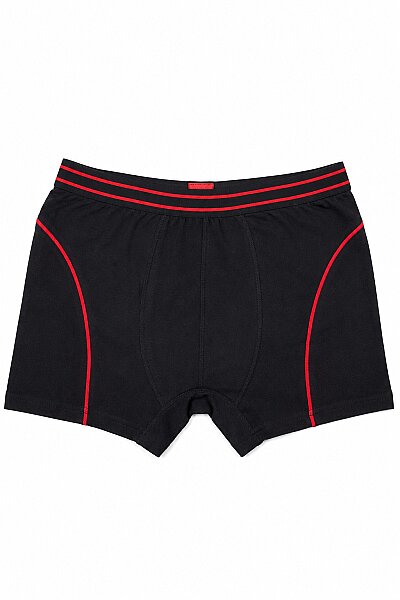 0133 Tutku Çocuk Elastan Boxer 6'lı Paket Siyah 
