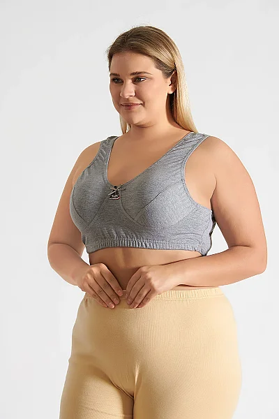 0152 Tutku Kadın Badi Sütyen 6'lı Paket Gri - 3