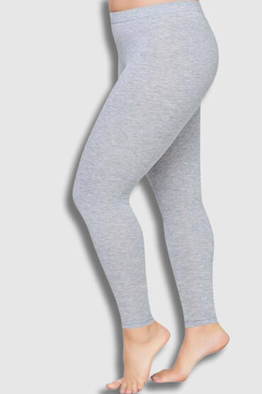 0173 Tutku Kadın Düz Uzun Tayt 6'lı Paket Gri - TUTKU