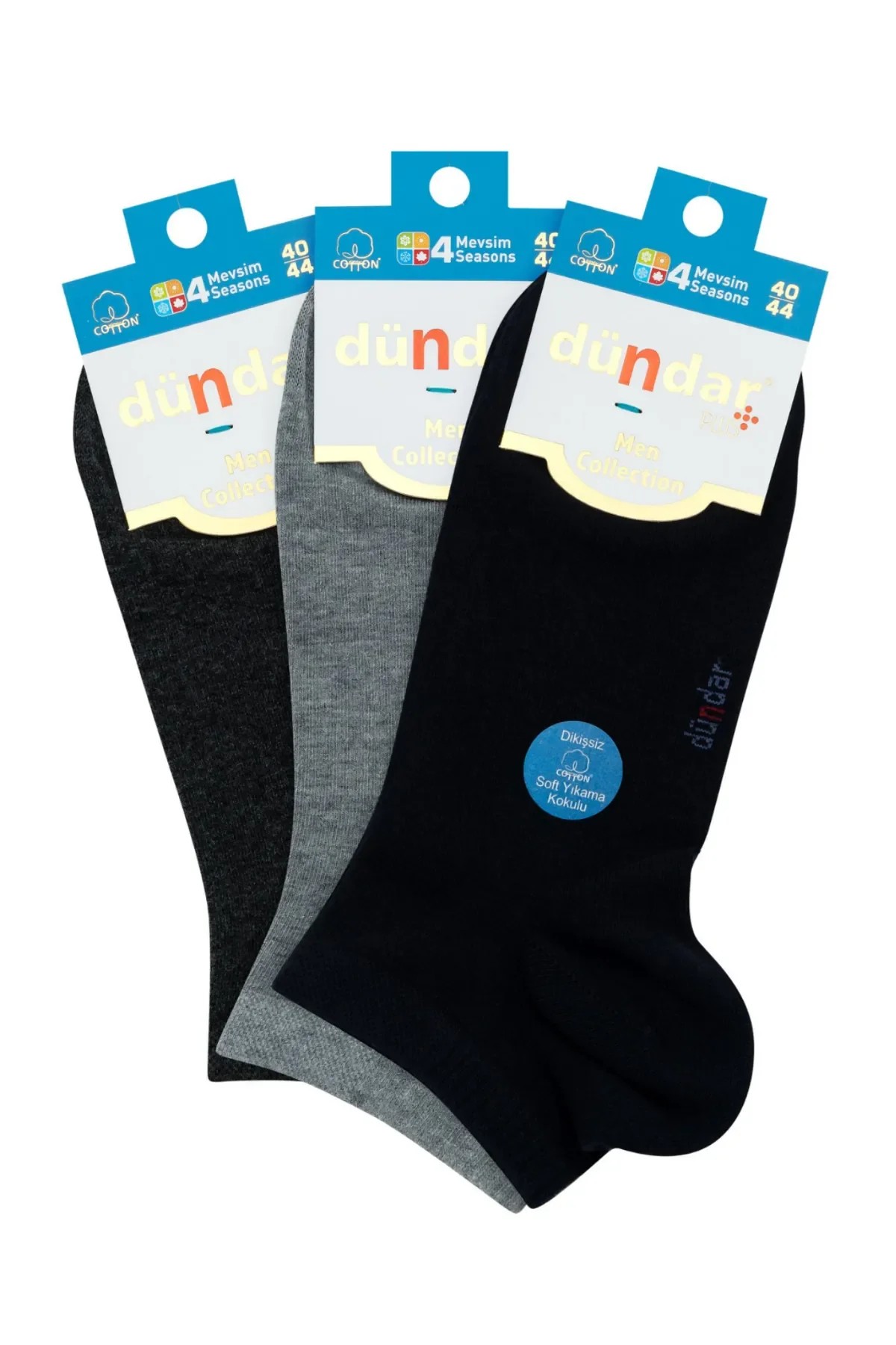 0300 Dündar Erkek Penye Patik 12'li Asorti - 1