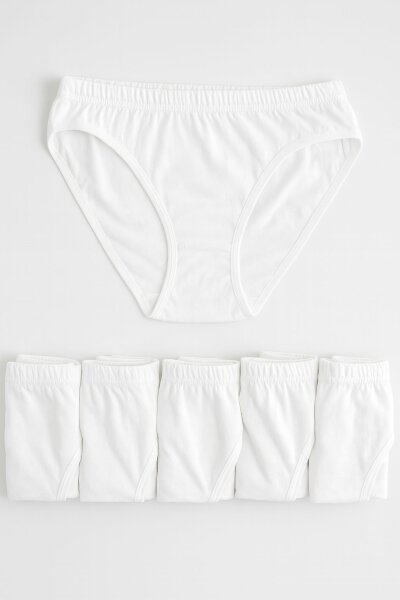 0615 Tutku Kadın Ribana Bikini Kom 12'li Paket Beyaz 