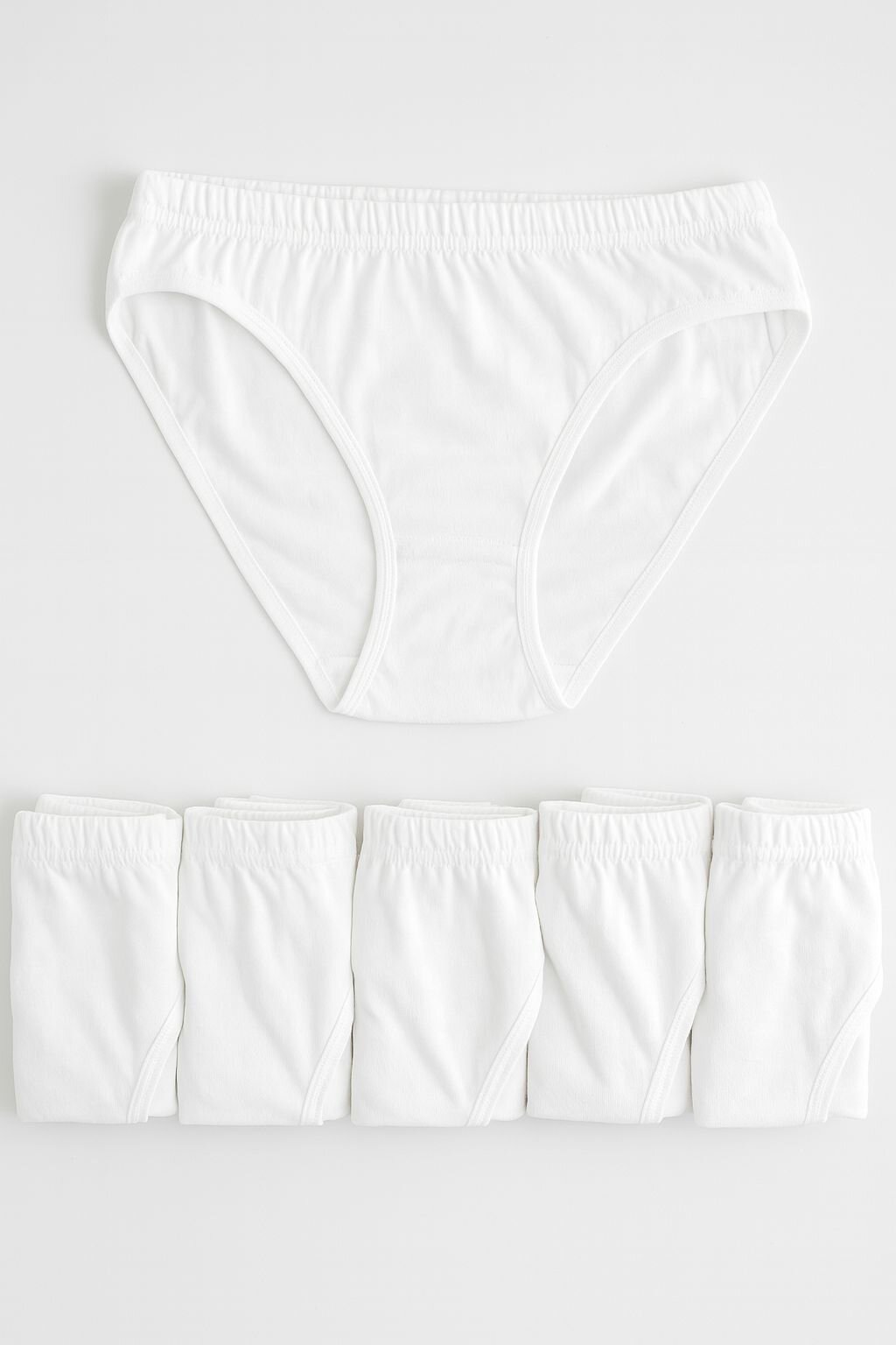 0615 Tutku Kadın Ribana Bikini Kom 12'li Paket Beyaz - 1