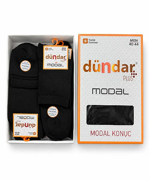 0706 Dündar Erkek Modal Konç Patik 12li Siyah (1)