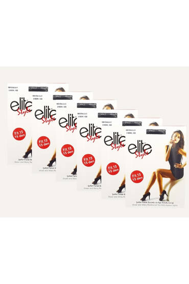 071 Elite Parlak Fit 15 Külotlu Çorap 6'lı Paket Sahra - 1