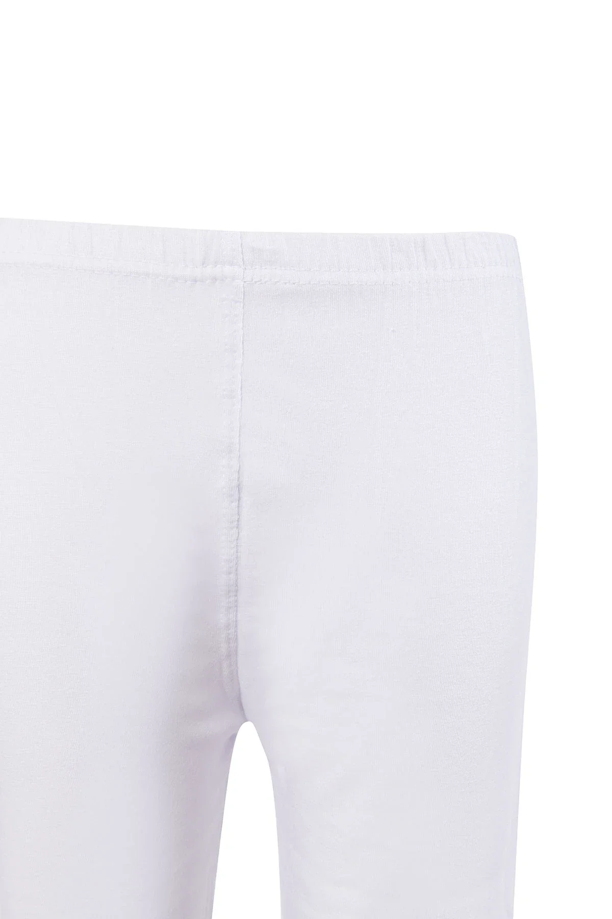 0845 Tutku Kız Elastan Kısa Tayt 6lı Beyaz - 2
