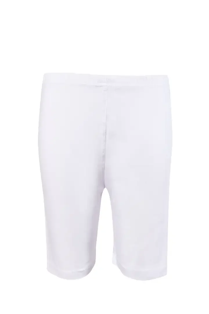 0845 Tutku Kız Elastan Kısa Tayt 6lı Beyaz - 4