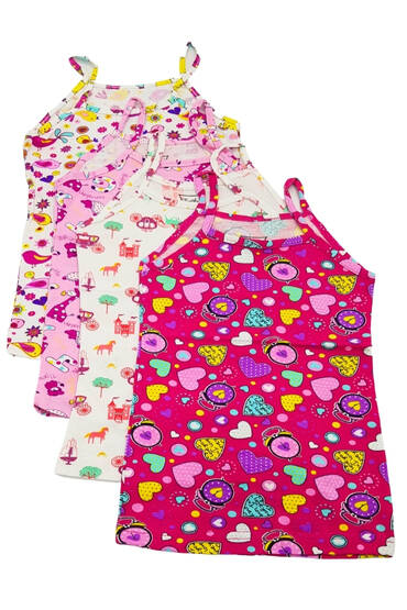 0850 Tutku Kız Elastan Emprime İp Askılı Atlet 6'lı Paket - TUTKU (1)