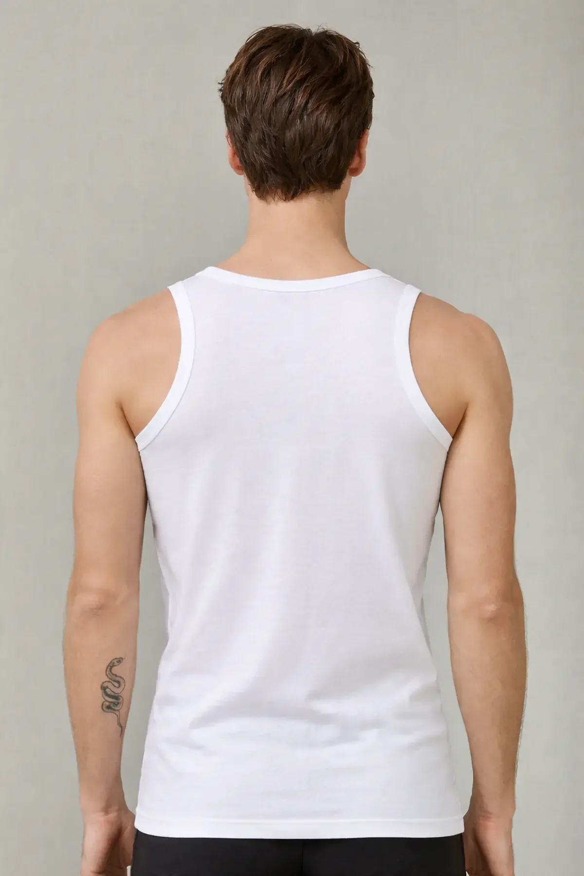 1004 Berrak Erkek Penye Atlet 6'lı Paket Beyaz - 3