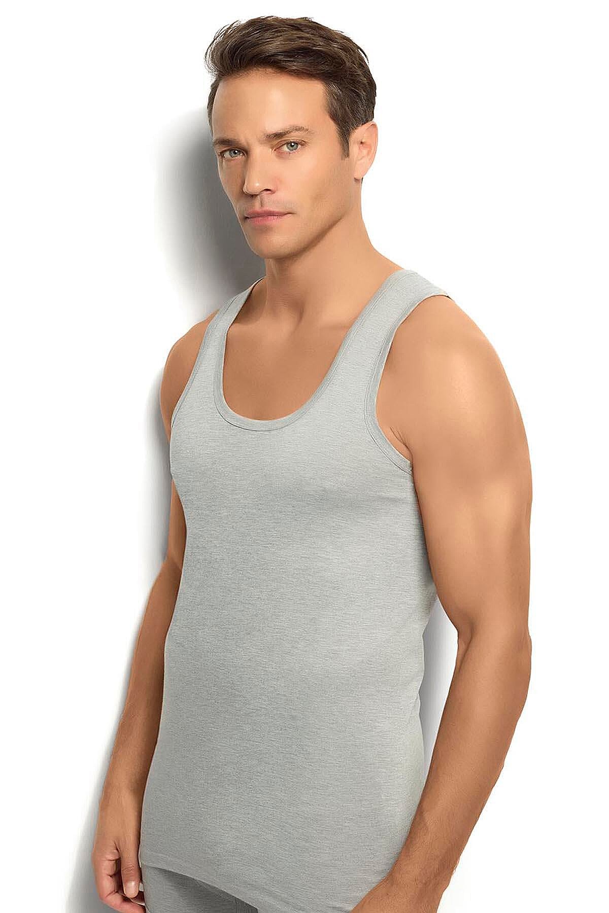 110 Jiber Erkek Penye Atlet 6lı Gri Melanj - 1