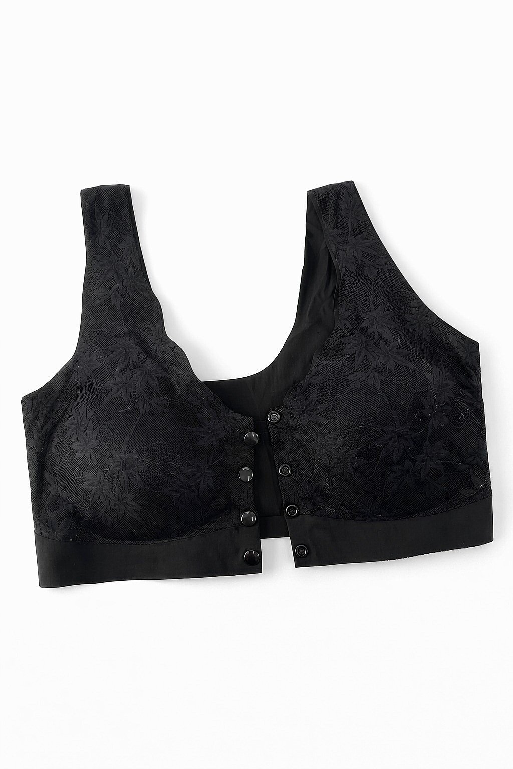 102 Kvs Dantelli Önden Çıtçıtlı Sütyen Siyah - 1
