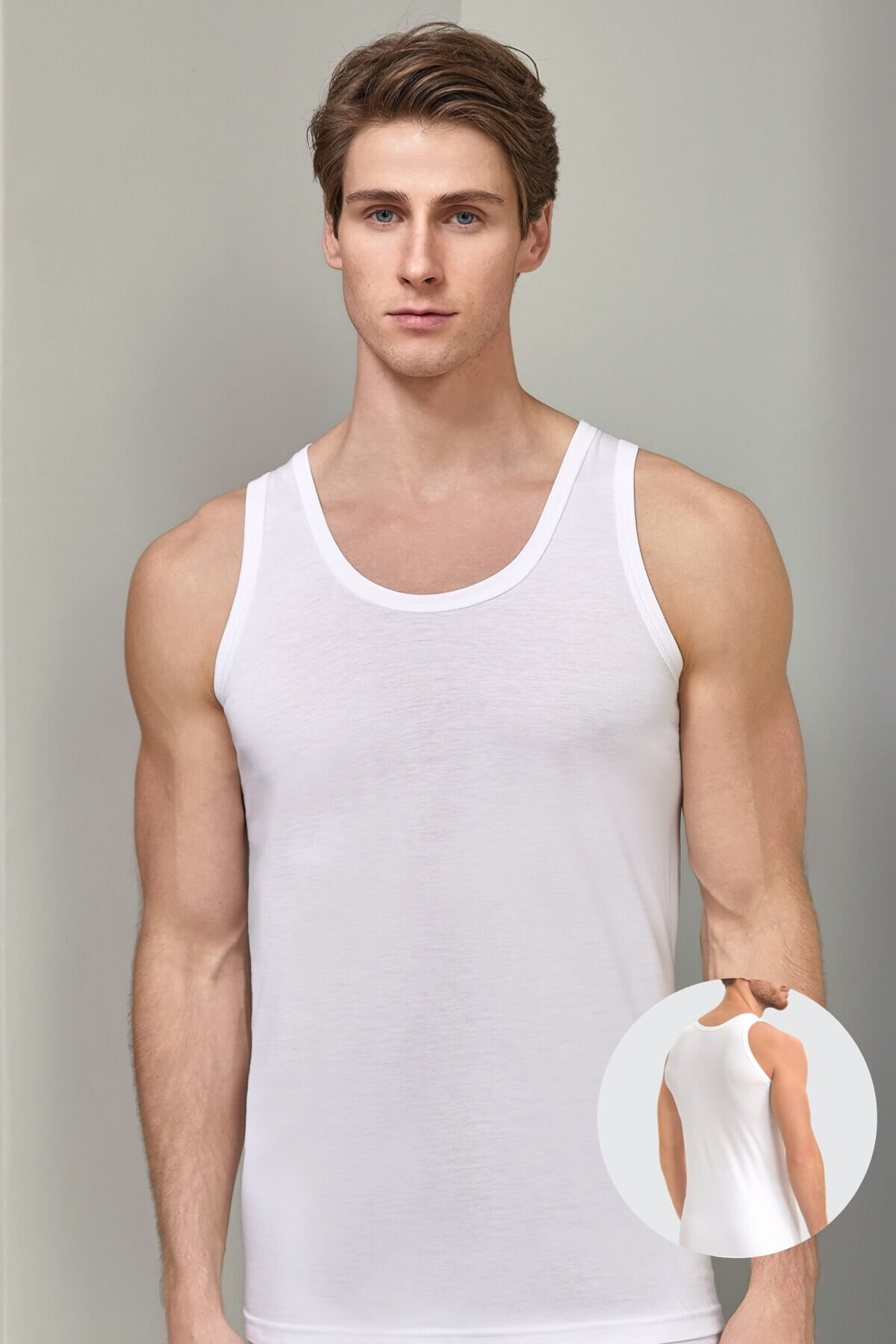 1035 Berrak Erkek Yazlık Modal Atlet 6'lı Beyaz - 1