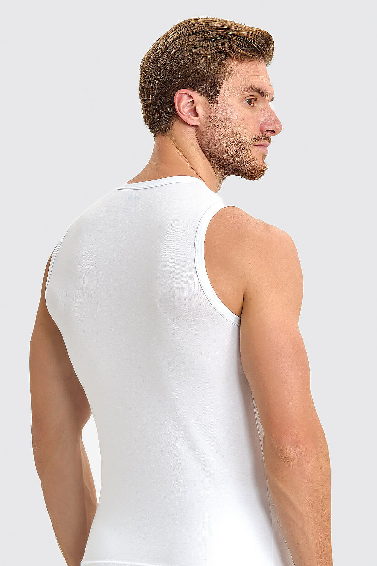 1039 Berrak Erkek Modal Kolsuz Atlet 6'lı Beyaz - 2