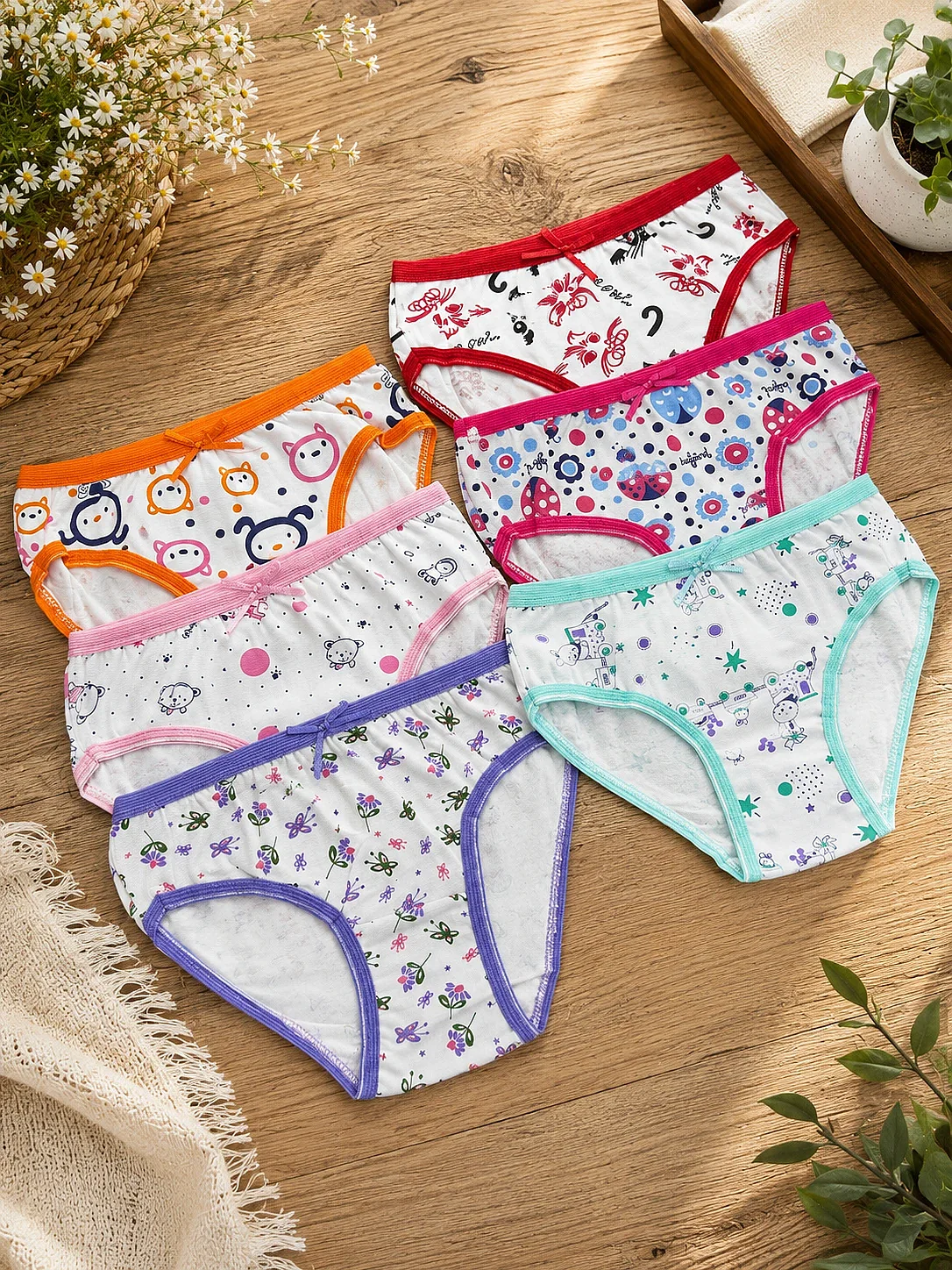 1042 Sedef Kız Empirme Likra Bikini 12'li Paket - 1