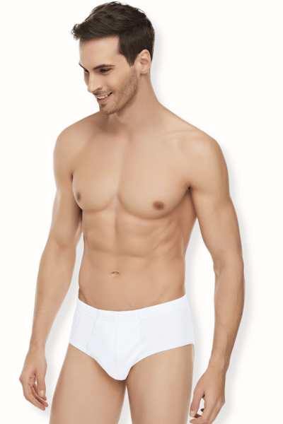 1071 Elit Erkek Penye Slip 6lı Beyaz - 2