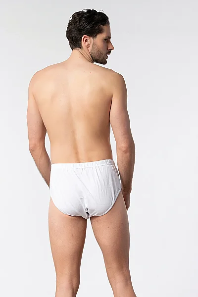 1071 Elit Erkek Penye Slip 6lı Beyaz - 4