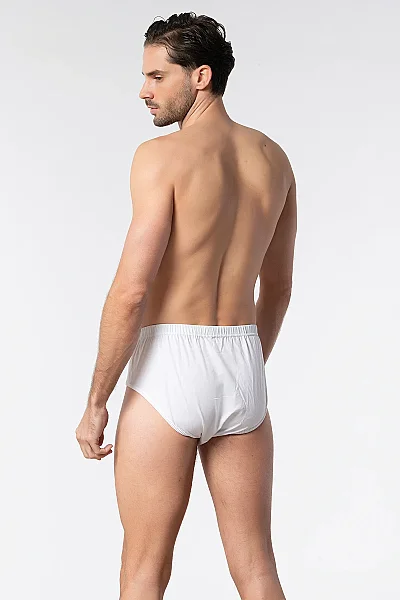 1071 Elit Erkek Penye Slip 6lı Beyaz - 5