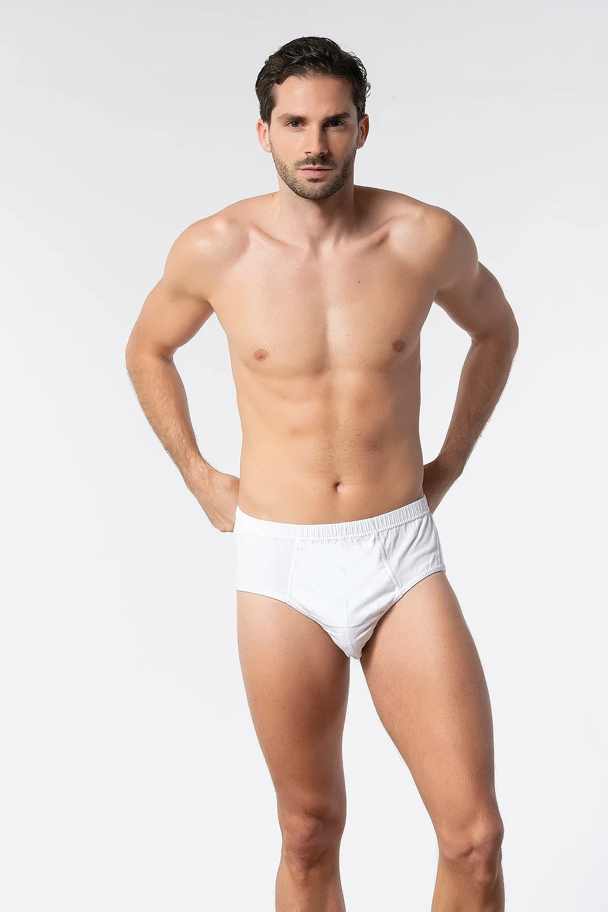 1071 Elit Erkek Penye Slip 6lı Beyaz - 2