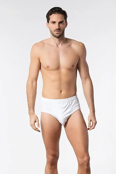 1071 Elit Erkek Penye Slip 6lı Beyaz - 7