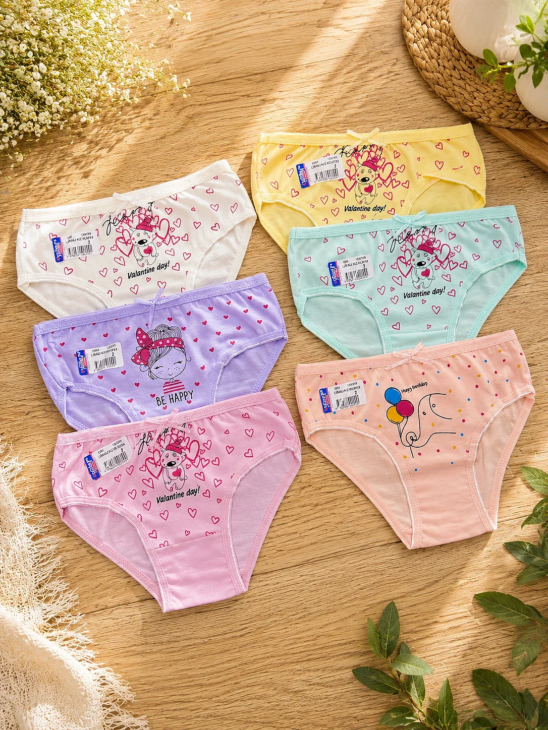 1083 Sedef Kız Baskılı Bikini 12'li Paket - 1