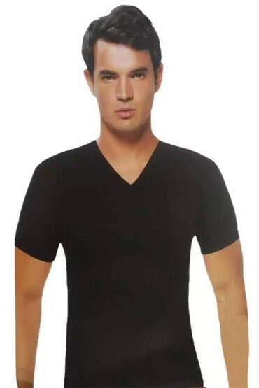 1084 Sedef Erkek Ribana V Yaka Fanila - SEDEF YILDIZI