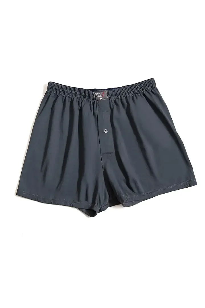 1101 Elit Erkek Havlu Bel Düz Boxer 10lu Füme - 2