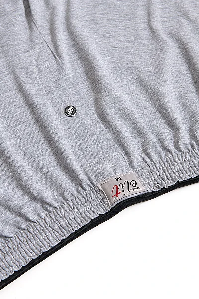 1101 Elit Erkek Havlu Bel Düz Boxer 10lu Gri - 6
