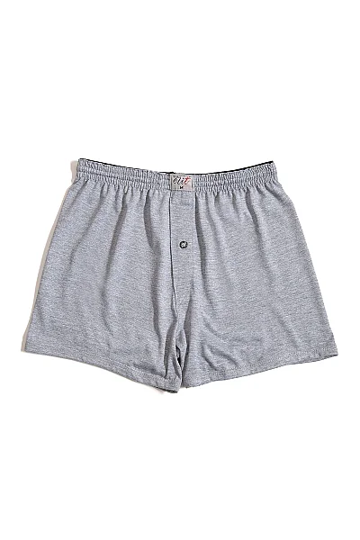 1101 Elit Erkek Havlu Bel Düz Boxer 10lu Gri - 3