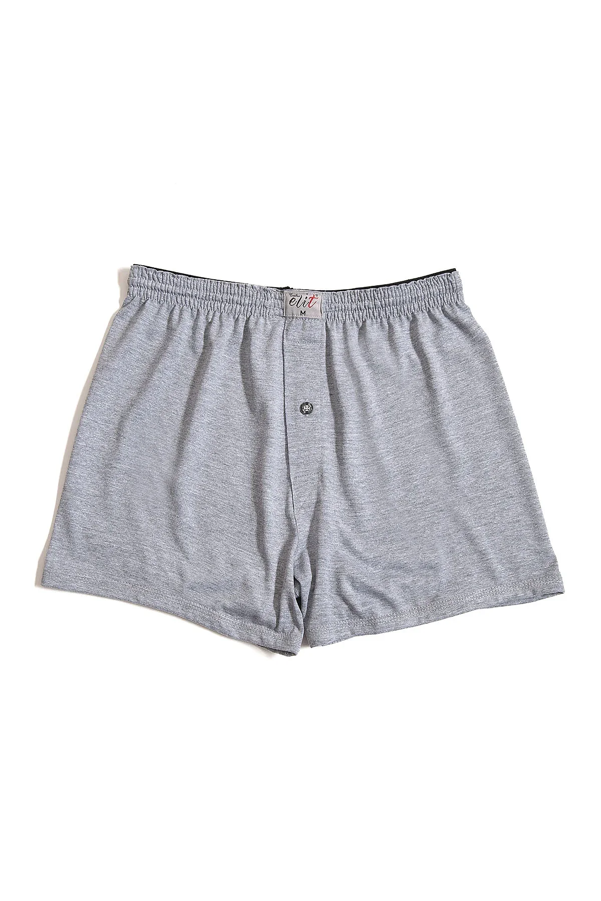 1101 Elit Erkek Havlu Bel Düz Boxer 10lu Gri - 3