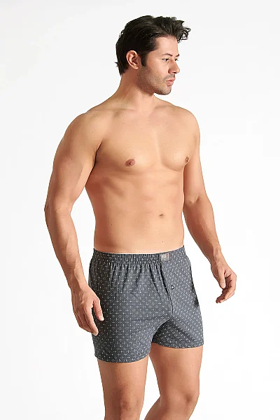 1102 Elit Erkek Havlu Bel Desenli Boxer 10lu Füme (1)