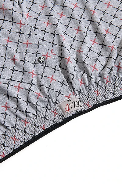 1102 Elit Erkek Havlu Bel Desenli Boxer 10lu Gri - 4
