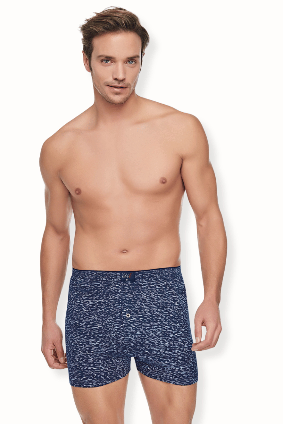 1102 Elit Erkek Havlu Bel Desenli Boxer 10lu Lacivert - 2