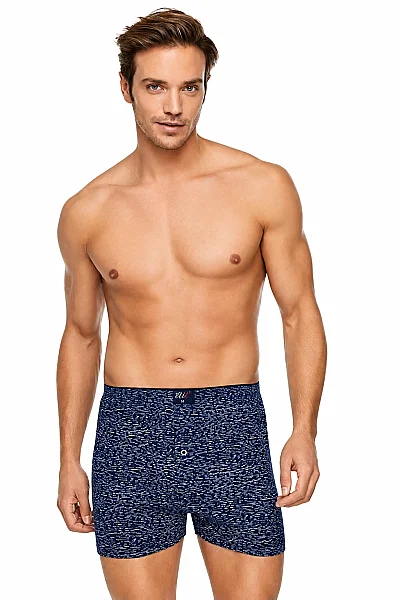 1102 Elit Erkek Havlu Bel Desenli Boxer 10lu Lacivert