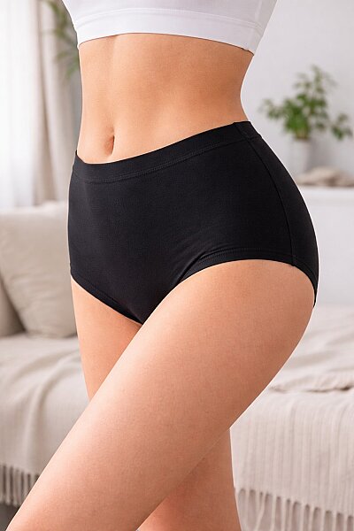 11656 Berrak Kadın Yüksekbel Toparlayıcı Külot 12'li Paket Siyah - BERRAK