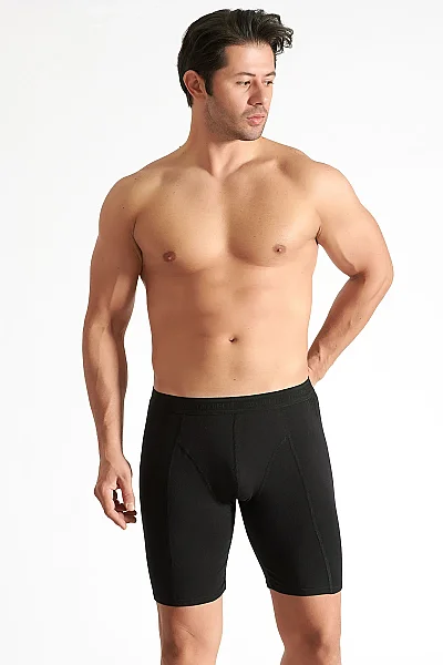 1253 Elit Erkek Uzun Boxer 6'lı Paket Siyah - 9