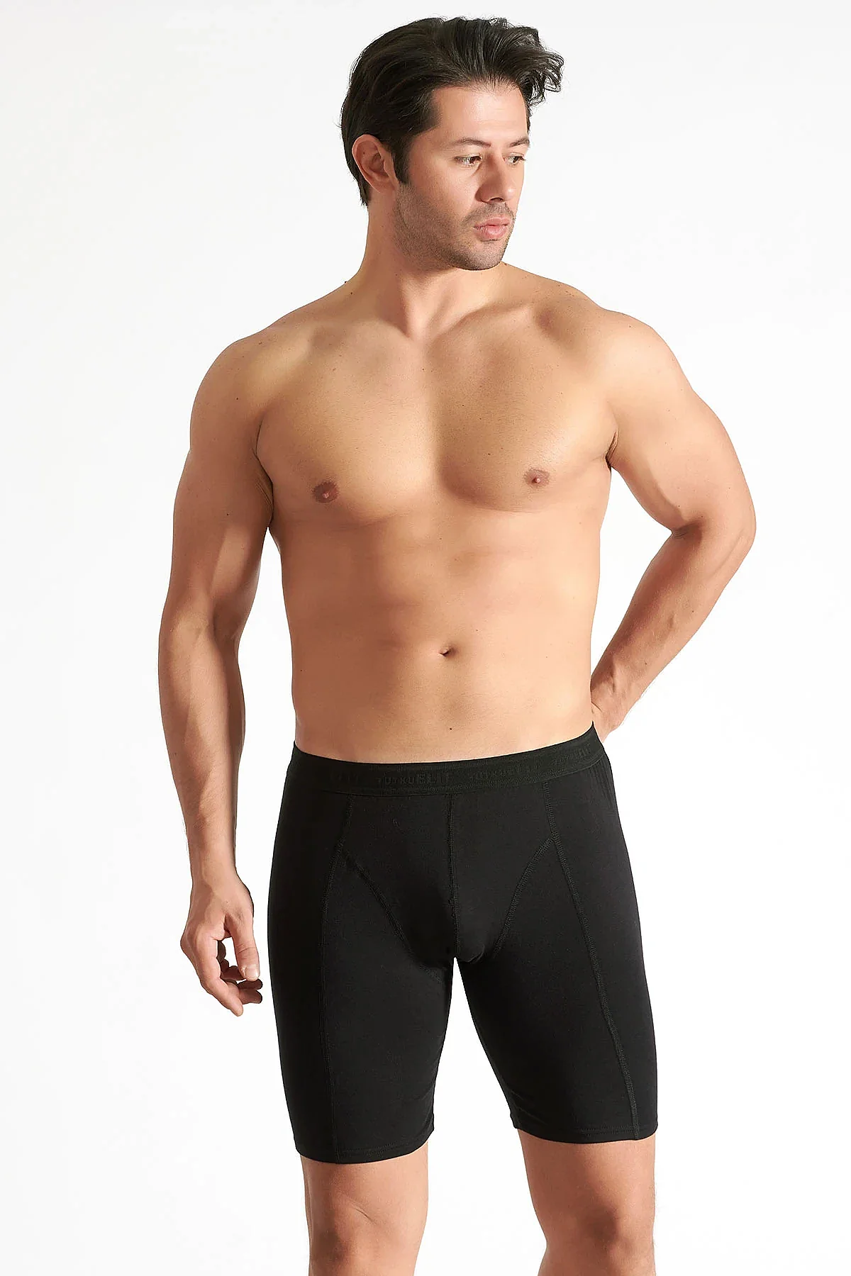 1253 Elit Erkek Uzun Boxer 6'lı Paket Siyah - 9