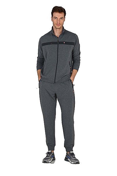 15220 Jiber Erkek Fermuarlı Eşofman Takım Antrasit - JİBER