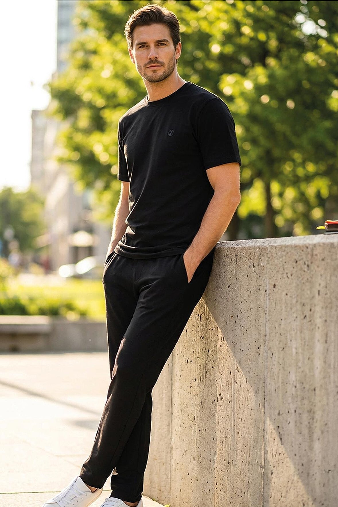 15338 Jiber Erkek Sıfıryaka Kısa Kol Pijama Takım Siyah - 1